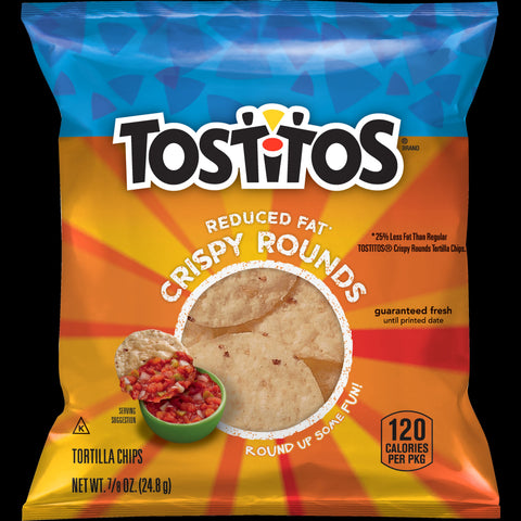 Tortilla Chip Reduced Fat Whole Grain Rich Crispy Rounds Single Serve