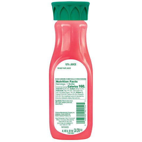 Tropicana DRINK RASPBERRY LEMONADE PLASTIC BOTTLE REFRIGERATED