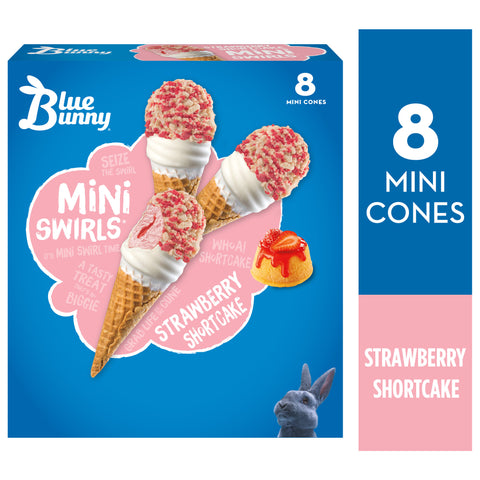 Blue Bunny ICE CREAM CONE MINI SWIRL STRAWBERRY