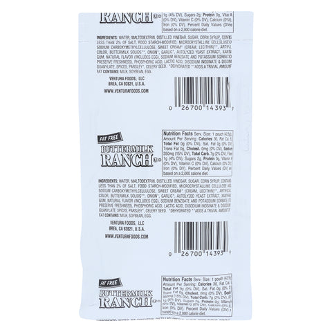Classic Gourmet Select DRESSING RANCH BUTTERMILK FAT FREE SINGLE SERVE POUCH