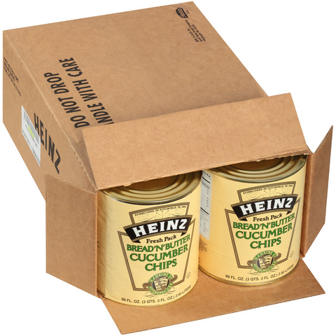 Heinz Bread and Butter Cucumber Chips Number 10 Can, 99 fluid ounce -- 6 per case