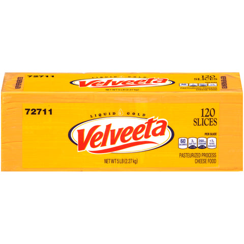 Kraft Velveeta Regular Sliced Cheese, 5 Pound -- 4 per case.
