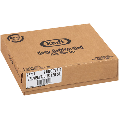 Kraft Velveeta Regular Sliced Cheese, 5 Pound -- 4 per case.