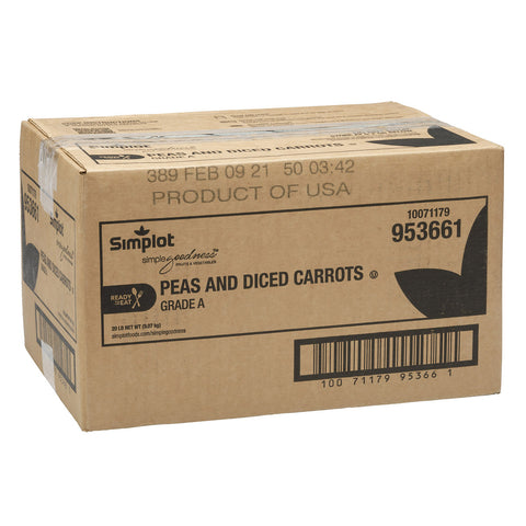 Simplot Peas & Diced Carrots - 20 lb. package, 1 package per case