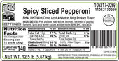 Bonici® PEPPERONI PORK & BEEF SPICY SLICED 14/OZ 11052170269