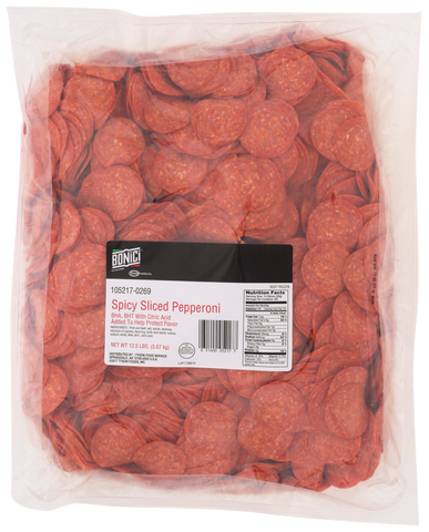 Bonici® PEPPERONI PORK & BEEF SPICY SLICED 14/OZ 11052170269