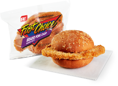 Advance Pierre Fast Choice Breaded Pork Chop Sandwich, 5.35 Ounce -- 12 per case.