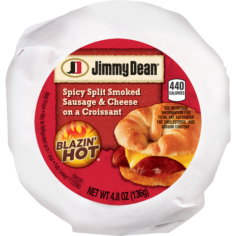 Jimmy Dean Spicy Split Smoked Sausage and Cheese Croissant Sandwich, 4.8 Ounce -- 12 per case