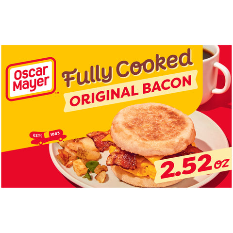 Oscar Mayer Original Fully Cooked Bacon, 2.52 Ounce -- 12 per case.