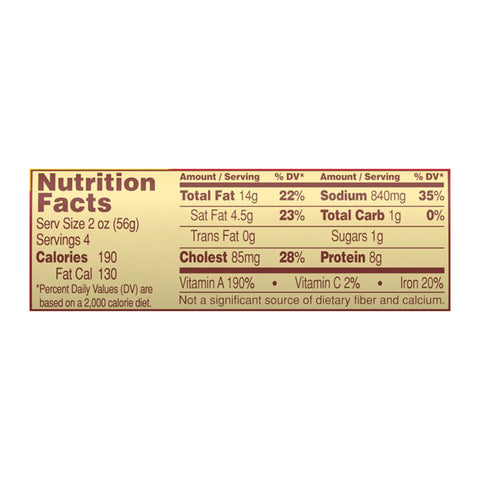Kraft Oscar Mayer Braunschweiger Liver Sausage - Meat, 8 Ounce -- 12 per case.