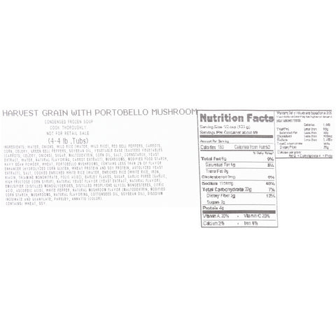 Chef Francisco® SOUP HARVEST GRAIN W/ PORTOBELLO MUSHROOM (W) 168620/78001247