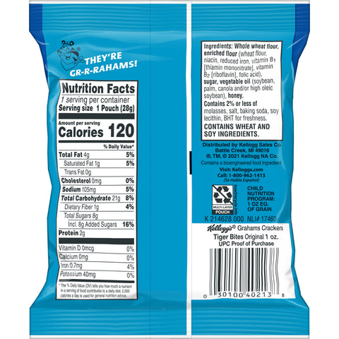 Kellogg's Tiger Bites Original Graham Cracker, 1 Ounces -- 150 per case