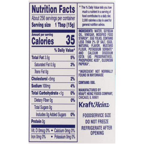 Kraft Mayonnaise Light, 1 Gallon -- 4 Case