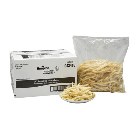 Conquest Delivery Plus Clear Coated Shoestring Cut Fries, 4.5 Pound -- 6 per case