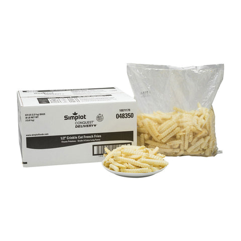 Conquest Delivery Plus Clear Coated Crinkle Cut Fries, 5 Pound -- 6 per case
