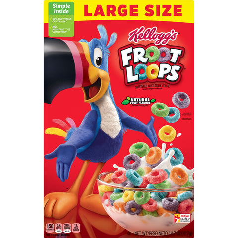 Kelloggs Froot Loops Cereal, 14.7 Ounce -- 12 per case.