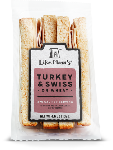 Mom's SANDWICH TURKEY & CHEESE ON WHEAT BREAD WEDGE 10000030243