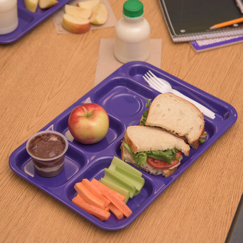 Carlisle TRAY SERVING 6-COMPARTMENT RIGHT HAND PURPLE 14.5X10