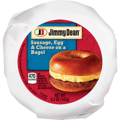 Jimmy Dean J DEAN BRKFST BGL SAUS/EGG/CHSE 12/5.2 Z