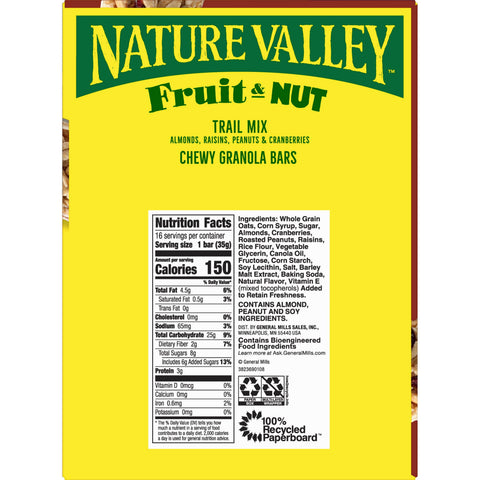 Nature Valley Fruit and Nut Chewy Trail Mix Bar - 1.2 oz. bar, 128 per case