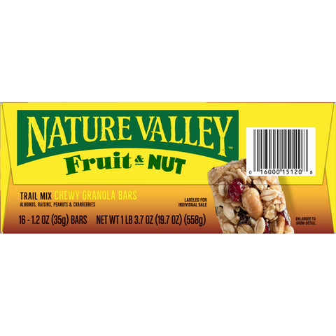 Nature Valley Fruit and Nut Chewy Trail Mix Bar - 1.2 oz. bar, 128 per case