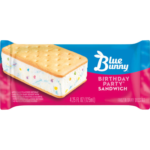 Blue Bunny Birthday Party Sandwich Bar, 4.25 Fluid Ounce -- 24 per case