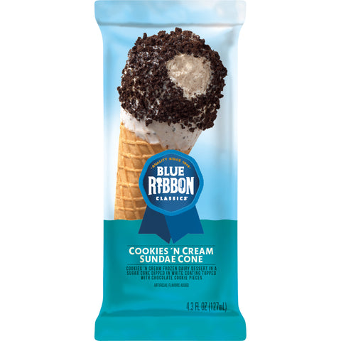 Blue Bunny ICE CREAM COOKIE & CREAM SUNDAE CONE
