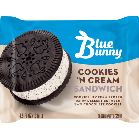 Blue Bunny ICE CREAM SANDWICH COOKIES 'N CREAM 575942