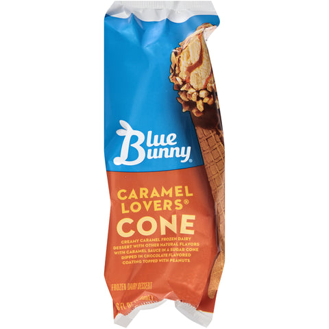 Blue Bunny Caramel Lovers Ice Cream Cone, 4.6 Ounce -- 24 per case