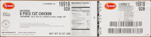 Tyson® CHICKEN 8-PIECE CUT MARINATED CVP 10169180928
