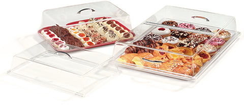 Carlisle COVER TRAY PASTRY ACRYLIC W/ SS HINGES CLEAR 18X26X4