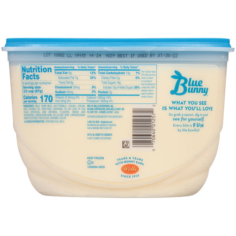 Blue Bunny ICE CREAM VANILLA OLD FASHIONED