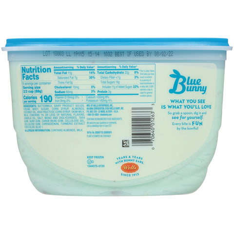 Blue Bunny ICE CREAM PISTACHIO ALMOND