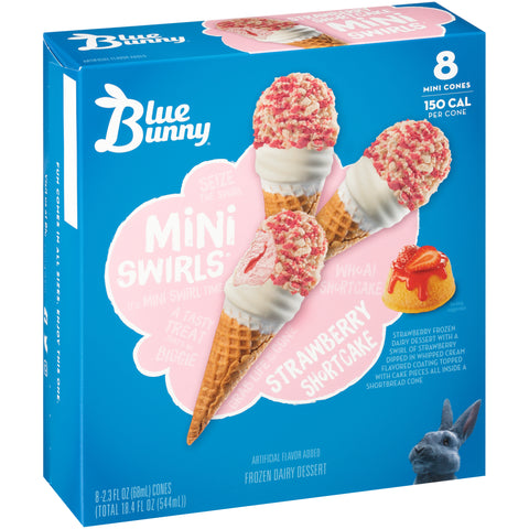 Blue Bunny ICE CREAM CONE MINI SWIRL STRAWBERRY