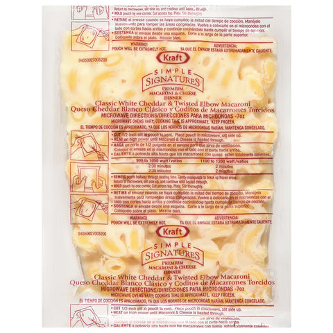 Kraft White Cheddar Macaroni and Cheese Pouches, 7 Ounce -- 36 per case