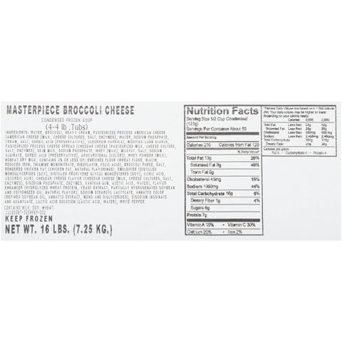 Chef Francisco Broccoli Cheese Soup with Florets, 4 Pound -- 4 per case