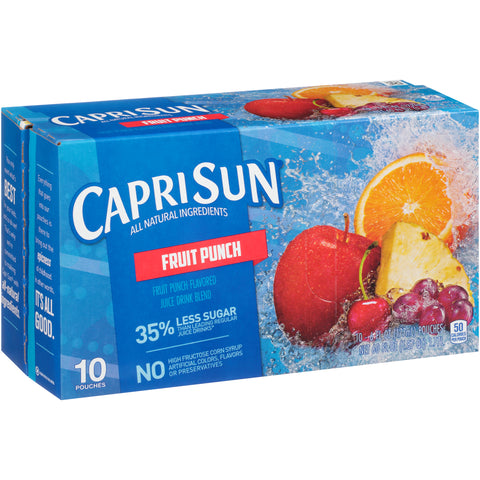 Kraft Capri Sun Fruit Punch Flavored Juice Drink Blend, 6 Ounce - 10 per pack -- 4 packs per case.