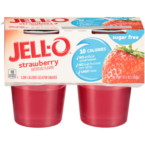Gelatin Strawberry Sugar Free Ready To Eat 6/4 Ct
