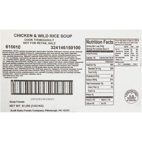 Chef Francisco® SOUP CHICKEN & WILD RICE BAG 78003973