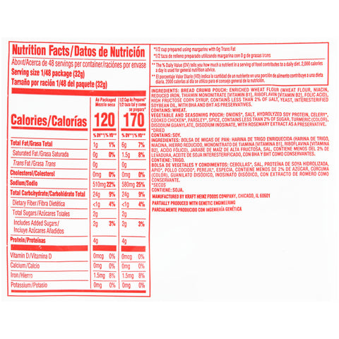 Stove Top Chicken Flavored Stuffing 6 Case 3.6 Pound