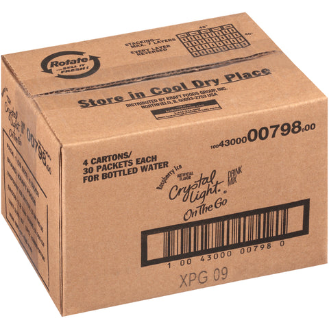 Crystal Light Raspberry On The Go Drink 120 Case .94 Pound