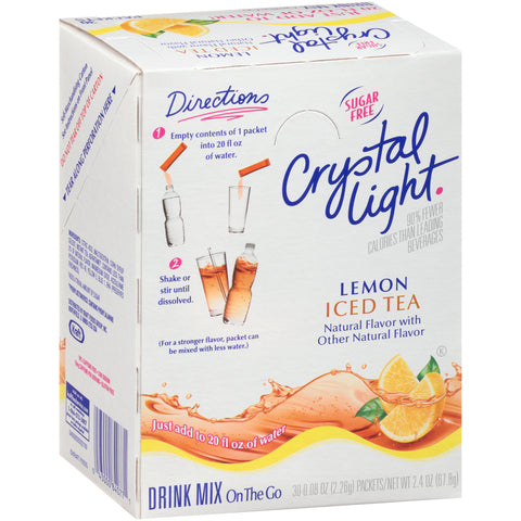 Krafts Crystal Light On The Go Iced Tea Drink 20 Ounce, 30 per pack -- 4 packs per case.