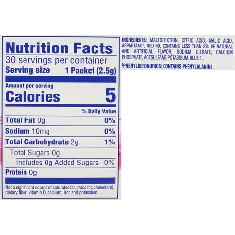 Crystal Light Raspberry On The Go Drink 120 Case .94 Pound