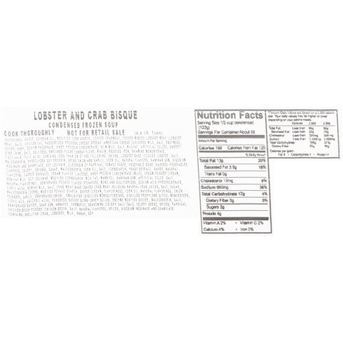 Soup Lobster Crab Bisque (m) 166340/78001241