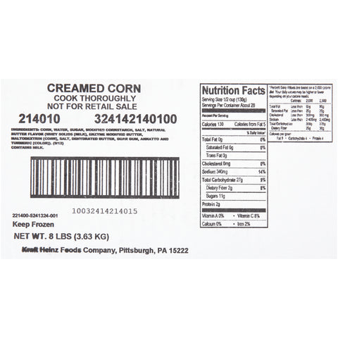 Quality Chef® CORN CREAMED STYLE FROZEN