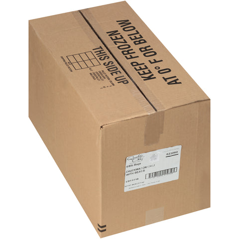 Chef Francisco Frozen Chuckwagon Chili with Beans - 8 lb. bag, 6 per case