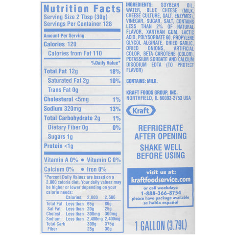 Kraft Blue Cheese Dressing, 1 Gallon - 4 per case