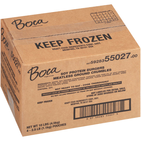 Boca Meatless Ground Crumbles, 2.5 pound -- 4 per case