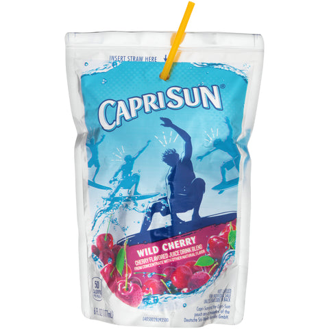 Kraft Capri Sun Wild Cherry Flavored Juice Drink Blend, 6 Ounce - 10 per pack -- 4 packs per case.