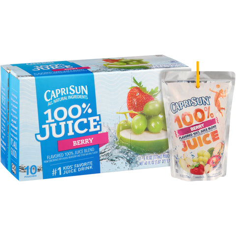 Capri Sun 100 Percent Juice Berry Juice Pouch, 6 Ounce -- 40 per case